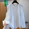 Plus Size Summer Design Sleeveless Relaxed Fit Shirt Fits 331 lb