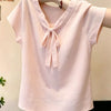 Plus Size Women's Summer New-Style Bow Short-Sleeve Relaxed Fit T-Shirt Fits 331 lb