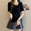 Plus Size Women's Summer French-Style Fashionable Casual Short-Sleeve T-Shirt Fits 265 lb