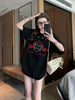 Plus Size Women's Summer Embroidered Printed Short-Sleeve Relaxed Fit T-Shirt Fits 331 lb