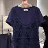 Plus Size Women's Summer French-Style New-Style Casual Lace Short-Sleeve Two-Piece Set Fits 331 lb
