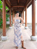 Yan Ting Yun Jia Skirt Moonlight Cool and Elegant New Chinese Style Irregular Fitted Strapless Dress