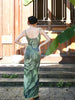Aono Tea Aroma Skirt Light Green Forest Fairy Retro New Chinese Style Original Halter Maxi Dress