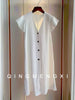 Plus Size Women's Elegant Short-Sleeve Relaxed Fit Dress Fits 331 lb