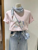 Plus Size Women's Fashionable Embroidered Short-Sleeve Relaxed Fit T-Shirt Fits 331 lb