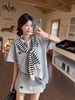 Plus Size Women's Summer Casual Relaxed Fit Two-Piece Set Fits 276 lb