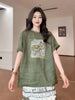 Plus Size Summer Printed Short-Sleeve Relaxed Fit Two-Piece Set Fits 331 lb