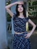 Mo Ge Feng Yan Skirt: New Chinese Style Plaid Retro Off-the-Shoulder High-Waist Fashionable Two-Piece Set Casual