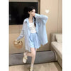 Plus Size Women's Summer Fashionable Long-Sleeve Relaxed Fit Two-Piece Set