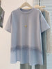 Plus Size Women's Summer New-Style Lace Design Patchwork Short-Sleeve Relaxed Fit T-Shirt Fits 331 lb