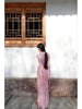 Fallen Petals on a Gentle Pink Qipon Retro Floral Trim New Chinese Style Fresh and Delicate Hollow-Out Young Women's Set