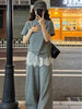 Plus Size Women's Summer New-Style Lace Patchwork Relaxed Fit Two-Piece Set Fits 331 lb