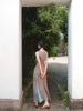 Sunset Glow Skirt Chinese-Style Gentle Rosy Cloud Gradient Pleated Sleeveless Draping Collar Tie-Dye Dress