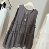 Plus Size Women's Summer Fashionable Design Patchwork Sleeveless Relaxed Fit Shirt Fits 331 lb