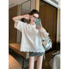Plus Size Women's Summer New-Style Lace Patchwork Short-Sleeve Relaxed Fit T-Shirt Fits 331 lb