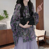 Plus Size Women's Spring Summer Fashionable Floral Long-Sleeve Relaxed Fit Shirt Fits 331 lb
