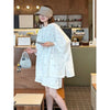 Plus Size Women's Summer Fashionable Casual Short-Sleeve Relaxed Fit Two-Piece Set Fits 331 lb