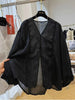 Plus Size Women's Summer New-Style Long-Sleeve Relaxed Fit Shirt Fits 331 lb