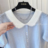 Plus Size Women's Summer New-Style Knitted Short-Sleeve Sweater Fits 88-331 lb