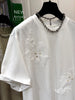 Plus Size Women's Summer Embroidered Short-Sleeve Relaxed Fit T-Shirt Fits 331 lb
