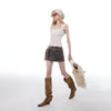 Bow Detail Lace Camisole Top Slim Fit Spaghetti Strap Basewear for Spring and Summer