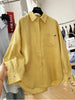 Plus Size Women's Casual Embroidered Long-Sleeve Relaxed Fit Shirt Fits 331 lb
