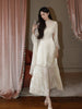 Baroque Acetate Textured Lace Spliced Charming and Elegant Flowy Dress