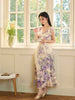 Sexy little woman iris retro charm purple printed dress