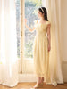 Wannida Ruffled Yellow Blossom Skirt with Wrinkled Surface Dress