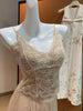 Romantic Lace Cami with Built-in Padding and Backless Design
