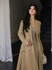 Exquisite and Chic Mid-Length Coat: A Timeless Vintage Piece Flattering Silhouette Delicate Gold Buttons and an Air of Refined Sophistication