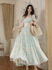 Princess Diana Dress with gorgeous lace details handmade flowers cinched waist and a flowy multi-layered skirt - perfect for your vacation dates
