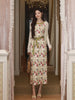Bicheng Chun Qu All-Cotton New Chinese Style Heavy 3D Embroidery CrÃªpe Acetate Ruched Spliced Dress