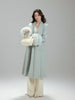 Snow Country's It Girl: Superbly recommended mid-length coat serene sky blue crafted from premium Australian wool. Exudes an air of noble elegance and