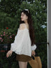 Linen Handmade Beaded Elegant and Chic Long-Sleeve Cami Top for a Date Day