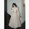 a ballet dance student, in an ultra-luxurious, large swing, gentle pink fishtail 3D lace dress