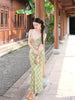 Chun Tai Plaid Window Skirt Green New Chinese Style Retro Two-Piece Long Dress Set