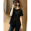Plus Size Women's Chiffon Short-Sleeve Relaxed Fit T-Shirt