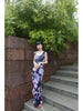 Purple Man Die Dream Skirt Rosemary Trumpet Flower Mysterious and Elegant Retro Chinese Split Maxi Dress