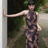 Prince Zhuang's Butterfly Dream Skirt Ancient Chinese Style Original Elegant Sleeveless Modified Cheongsam Dress