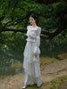 Wudao Ting Song Two-Piece Long-Sleeve Lace Set in White Original New Chinese Classical Palace Style Design