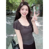 Plus Size Women's Summer New-Style Pleated Short-Sleeve Relaxed Fit T-Shirt Fits 331 lb