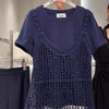 Plus Size Women's Summer French-Style New-Style Casual Lace Short-Sleeve Two-Piece Set Fits 331 lb