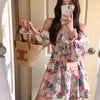Plus Size Women's Floral Long-Sleeve Dress Fits 331 lb