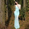 Yunxiao Fuguang Skirt Summer Mint Green Island Resort Style Mermaid Fit Halter Dress
