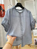 Plus Size Women's Summer French-Style Elegant Casual Short-Sleeve Relaxed Fit Shirt Fits 331 lb