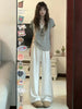 Plus Size Women's Summer Fashionable Casual Short-Sleeve Relaxed Fit Two-Piece Set Fits 331 lb
