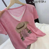 Plus Size Women's Summer New-Style Knitted Short-Sleeve Relaxed Fit Sweater Fits 331 lb