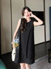 Plus Size Women's Summer French-Style New-Style Sleeveless Dress Fits 331 lb