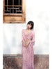 Fallen Petals on a Gentle Pink Qipon Retro Floral Trim New Chinese Style Fresh and Delicate Hollow-Out Young Women's Set